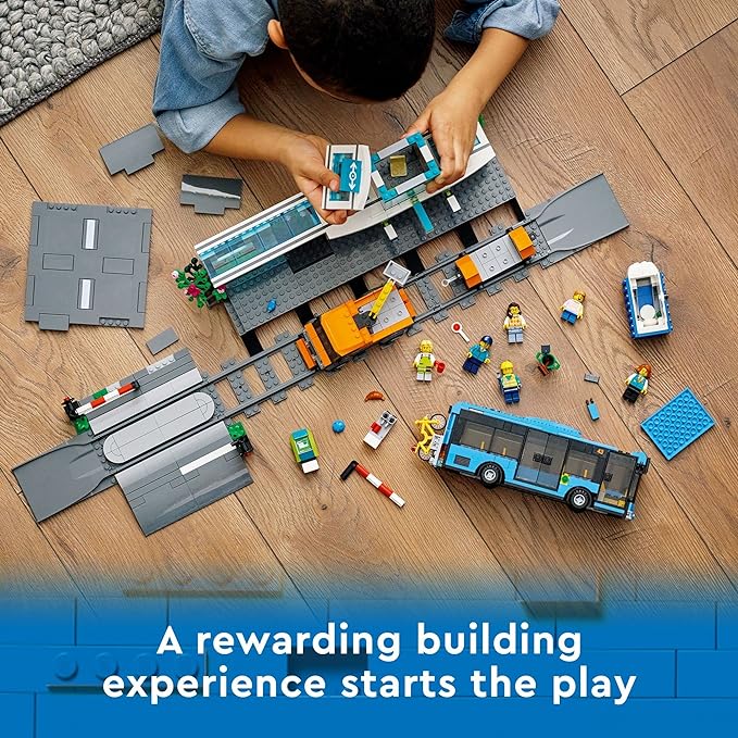 LEGO City Train Station Building Toy Set - Pretend Play Set for Kids, Boys & Girls, Ages 7+ - with Bus, Rail Truck, & Tracks - Compatible with Other City Sets - Gift Ideas for Birthdays - 60335