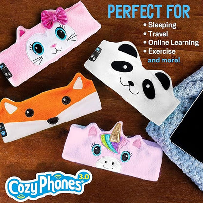 Toddler Headphones Wireless, Kids Bluetooth Earphones, Safe Volume - Wired School Headphones for Kids with 3.5 MM Jack and Travel Bag - Toddler Airplane Accessories for Boys & Girls - Pink Unicorn