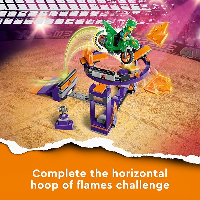 LEGO City Stuntz Dunk Stunt Ramp Challenge, 2in1 Action Set with Self-Driving Dinosaur Motorcycle Toy and Stunt Rider, Fun Activity for Kids, Boys, Girls 5 Years Old and Up, 60359