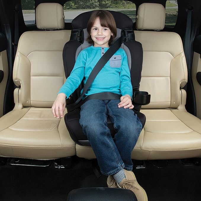 Cosco Kids Finale DX 2-in-1 Booster Car Seat, Forward Facing Toddler Car Seat (30-65 lbs) and Belt Positioning High Back Booster Seat (40-100 lbs), Rainbow
