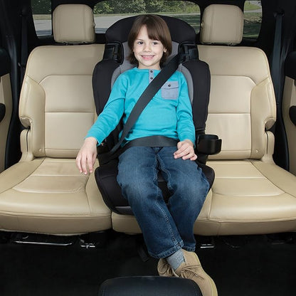 Cosco Kids Finale DX 2-in-1 Booster Car Seat, Forward Facing Toddler Car Seat (30-65 lbs) and Belt Positioning High Back Booster Seat (40-100 lbs), Rainbow