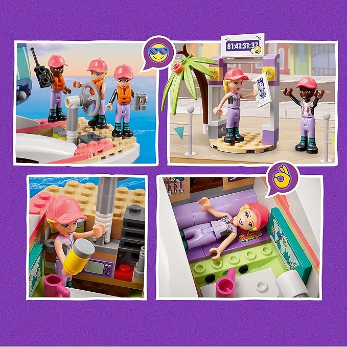 LEGO Friends Stephanie's Sailing Adventure Toy Boat Set 41716, Sailboat Building Toy with Island, Drone, and 3 Mini Figures, Creative Sailing Gift for Kids, Girls, Boys Age 7+ Years Old