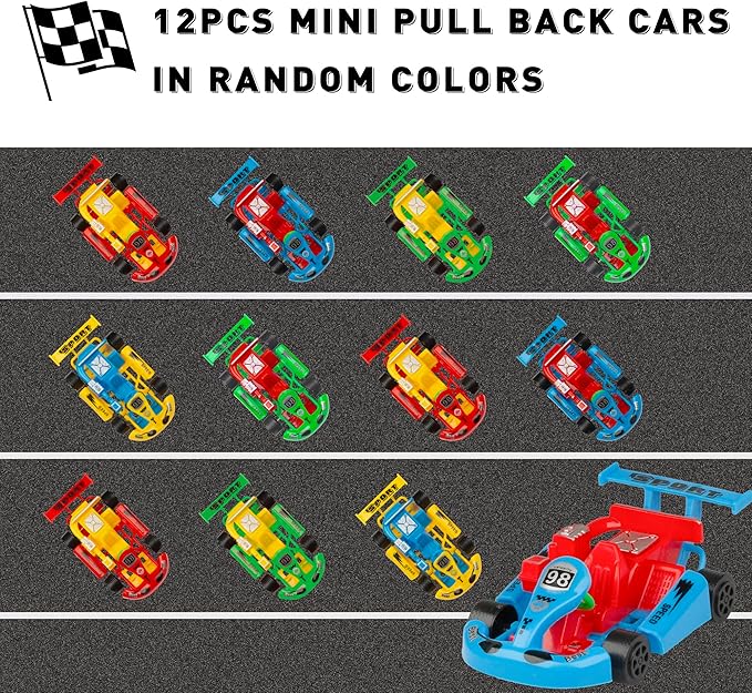 Pull Back Go Kart Friction Powered Racing Cars Kids Birthday 12PCSPROLOSO