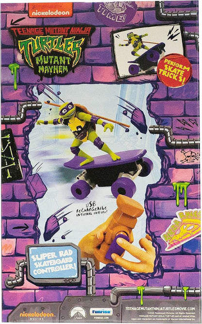 Teenage Mutant Ninja Turtles Toy, Donatello Half Pipe RC Skate Vehicle, Mutant Mayhem Remote Control TMNT Toy for Kids, Ages 3+