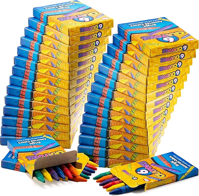 Bedwina Bulk Crayons Case of 480 6-packs Total 2880 Color Crayon Bulk School Supplies For Kids & Toddler, Teachers & Classroom, Nontoxic Travel Crayons Party Favors, Restaurants, Goody Bags Stuffers