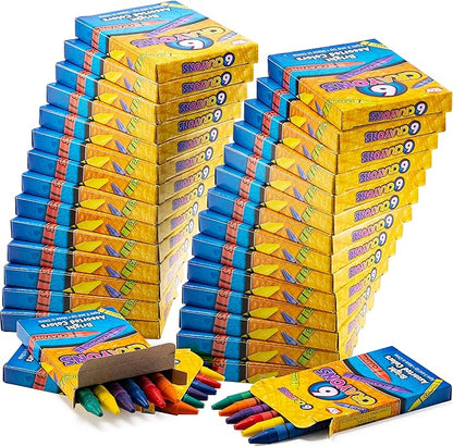 Bedwina Bulk Crayons Case of 480 6-packs Total 2880 Color Crayon Bulk School Supplies For Kids & Toddler, Teachers & Classroom, Nontoxic Travel Crayons Party Favors, Restaurants, Goody Bags Stuffers