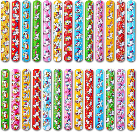 50-Piece Unicorn Slap Bracelets for Kids, Bulk Snap Wristbands, Bulk Toys Pinata Stuffers Party Favors for kids 8-12, Treasure Box Toys for classroom rewards, Classroom prizes, Birthday Party Favors
