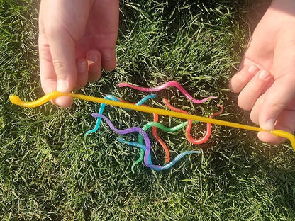 UpBrands 96 Stretchy Snakes Toys 6 Inches Bulk Set, 8 Glitter Colors, Kit for Birthday Party Favors for Kids, Goodie Bags, Easter Egg Basket Stuffers, Pinata Filler, Small Classroom Prizes